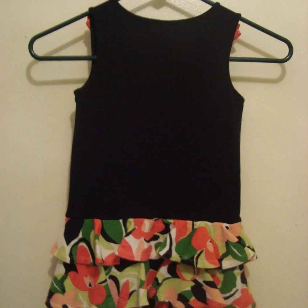 Gymboree Black Dress Colorful Ruffled Tier Bottom 6